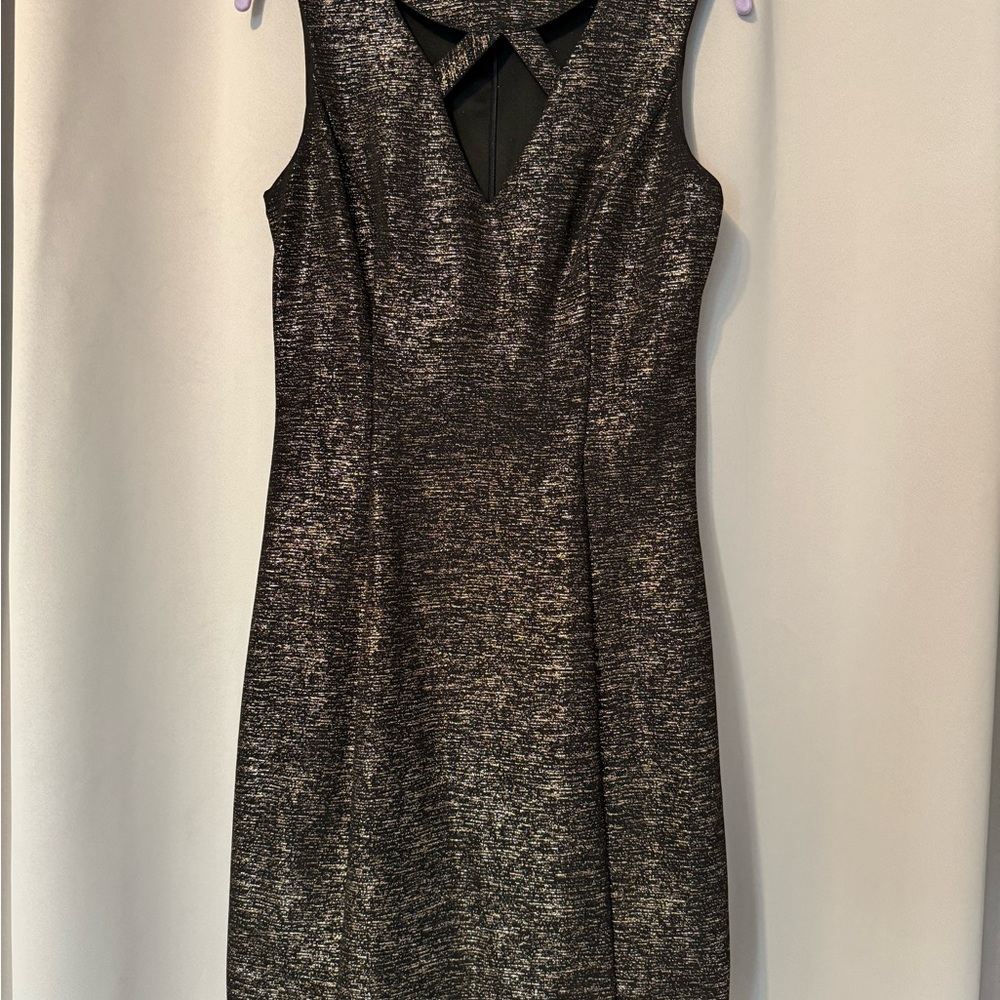 Guess Cutout Black and Gold Bodycon Dress Size 12
